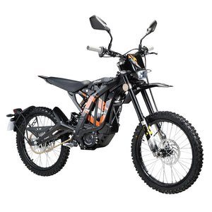 Black and orange sur-ron pit bike