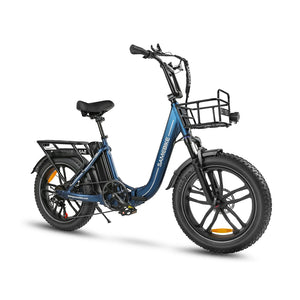 C05 Pro Step-through Foldable Fat Tire Ebike Blue