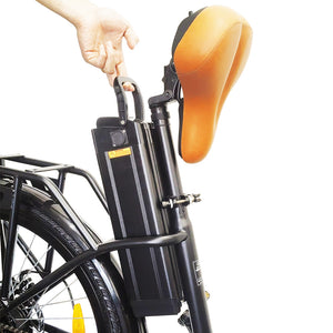 black city electric bike with a basket