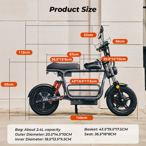 Electric Scooter iscooter DX5 Product Size