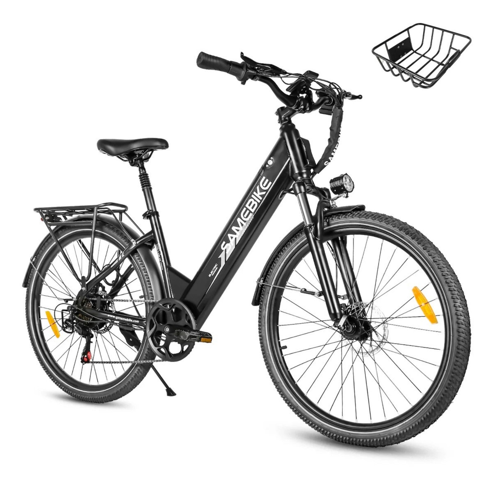 Samebike RS-A01 Pro-T Black Urban Electric Bicycle with Basket