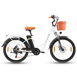 white step throught ebike