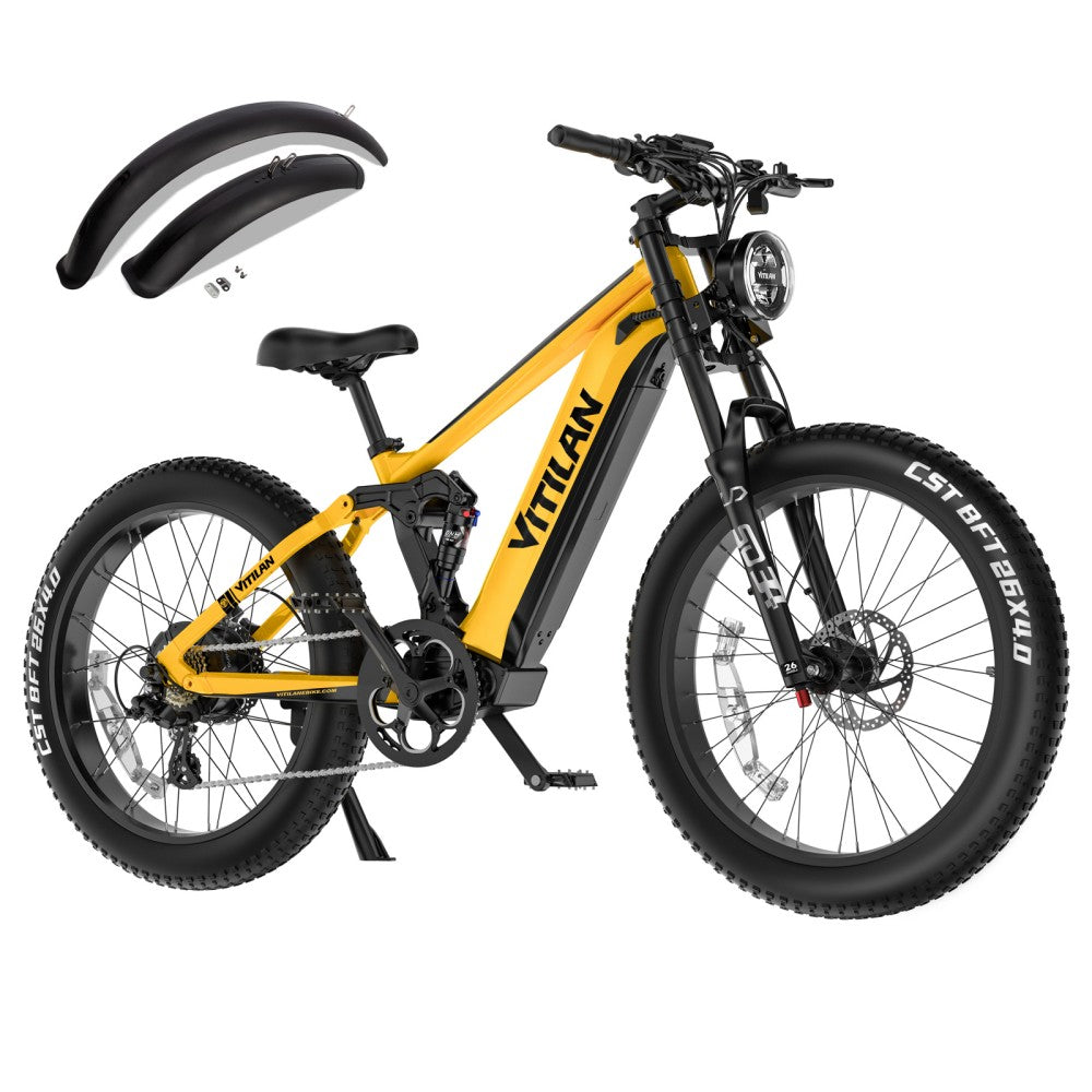 Vitilan T7 PRO Full Suspension Mountain E-bike 1600W 48V 20Ah