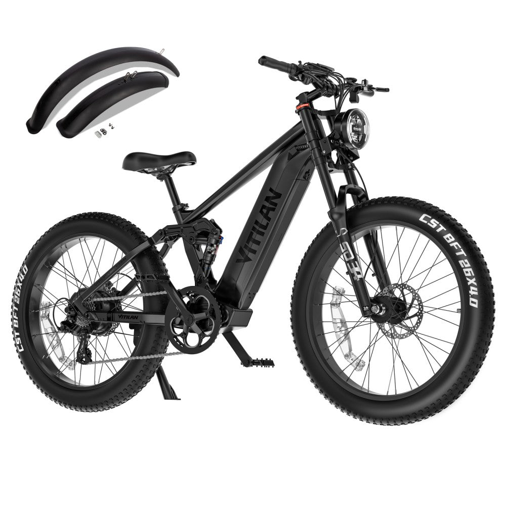 Vitilan T7 PRO Full Suspension Mountain E-bike 1600W 48V 20Ah