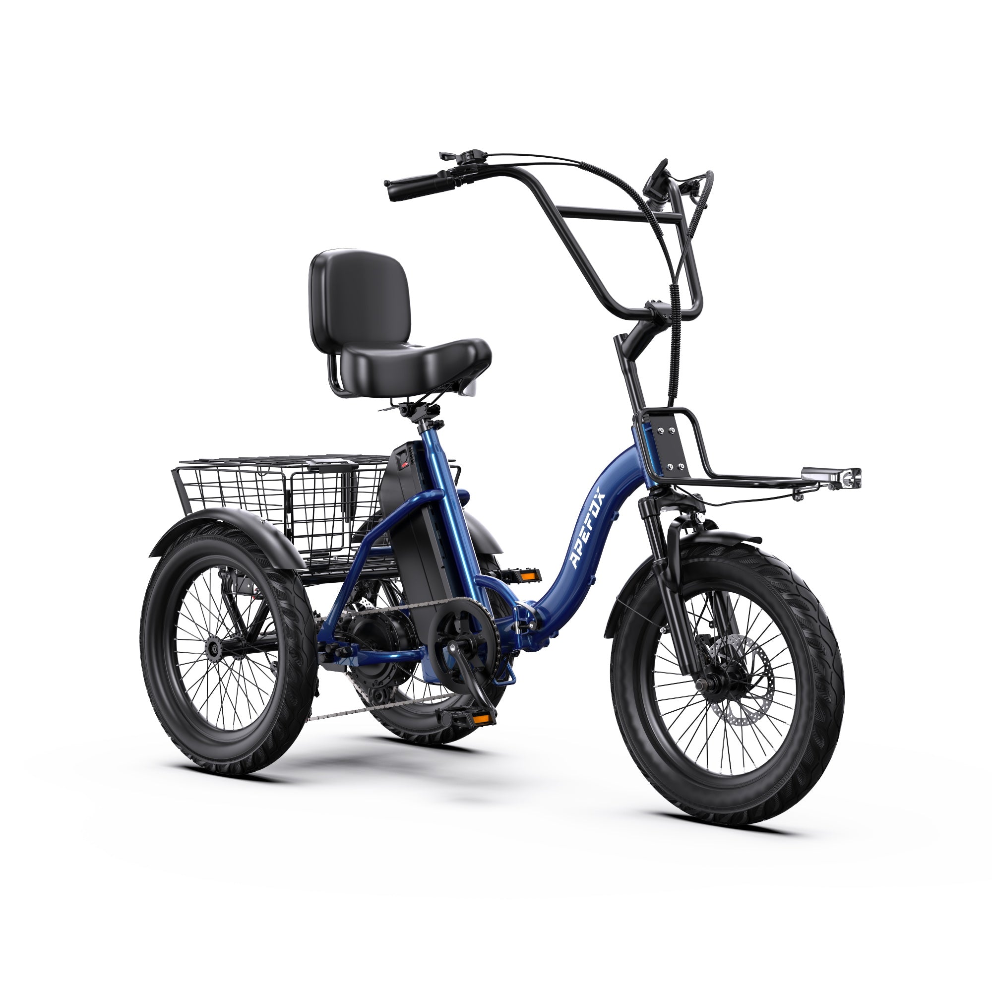 APEFOX RH30 Folding Electric Trike with Rear Cargo Basket