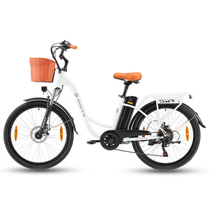city electric bike with a basket