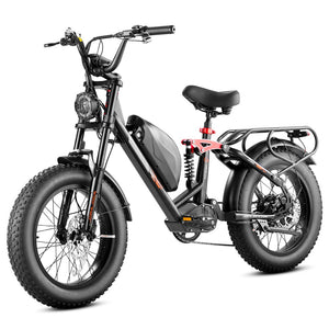 eAhora Luna fat tire Electric Bike Black