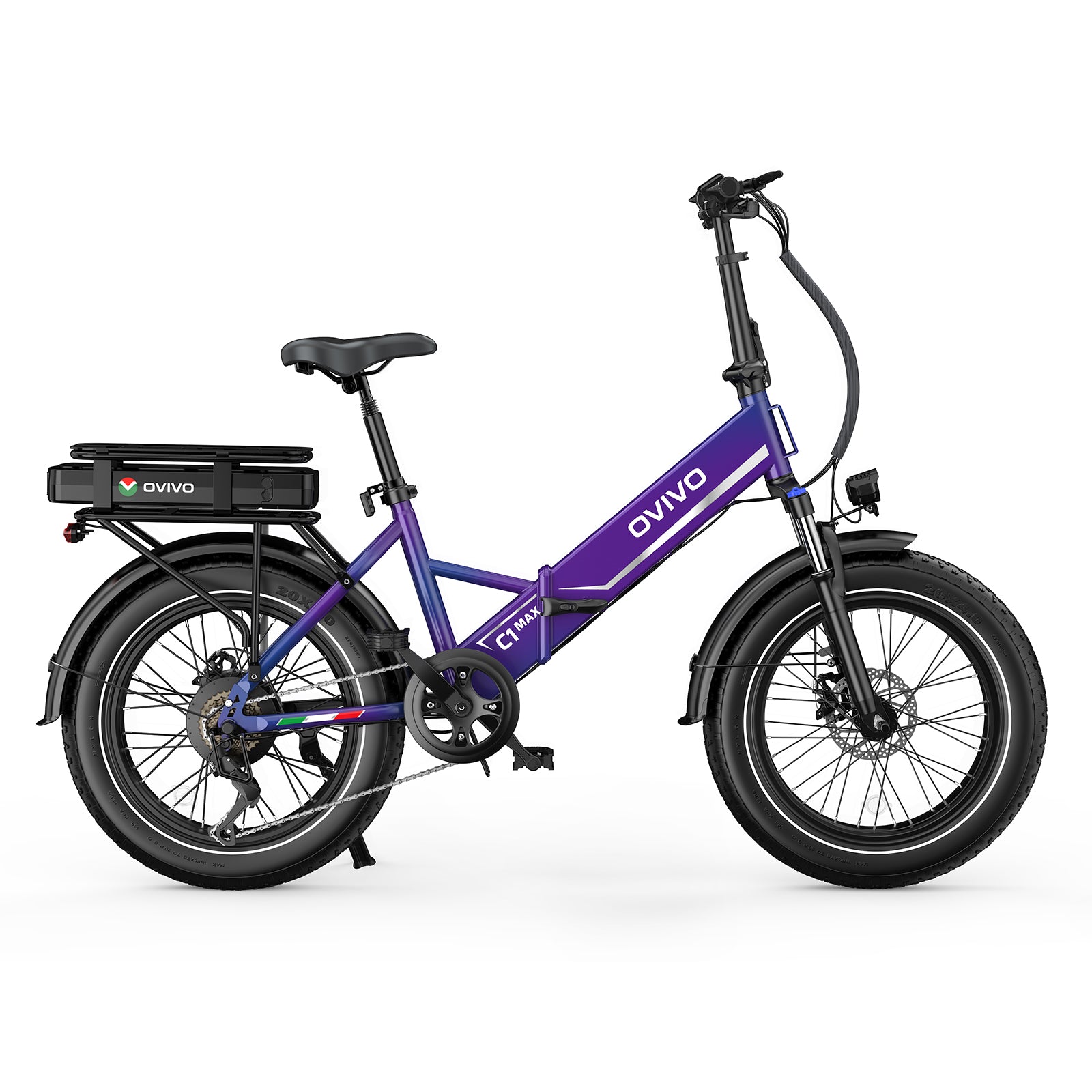OVIVO C1 MAX Dual Battery Folding Electric Bike 250W 48V 23.4Ah