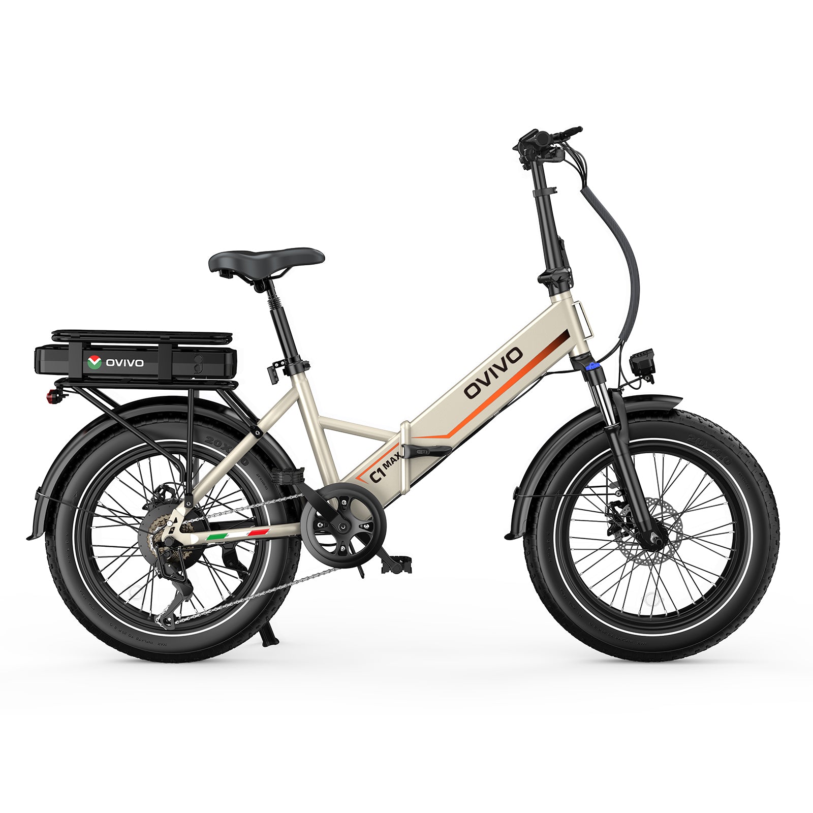 OVIVO C1 MAX Dual Battery Folding Electric Bike 250W 48V 23.4Ah