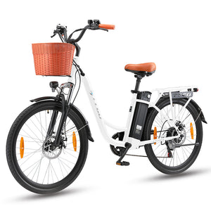 ttgo c2 city electric bike with a basket