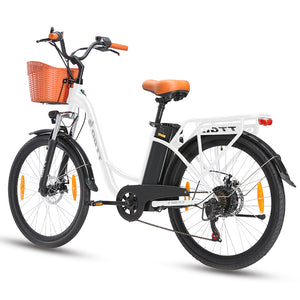white city electric bike with a basket