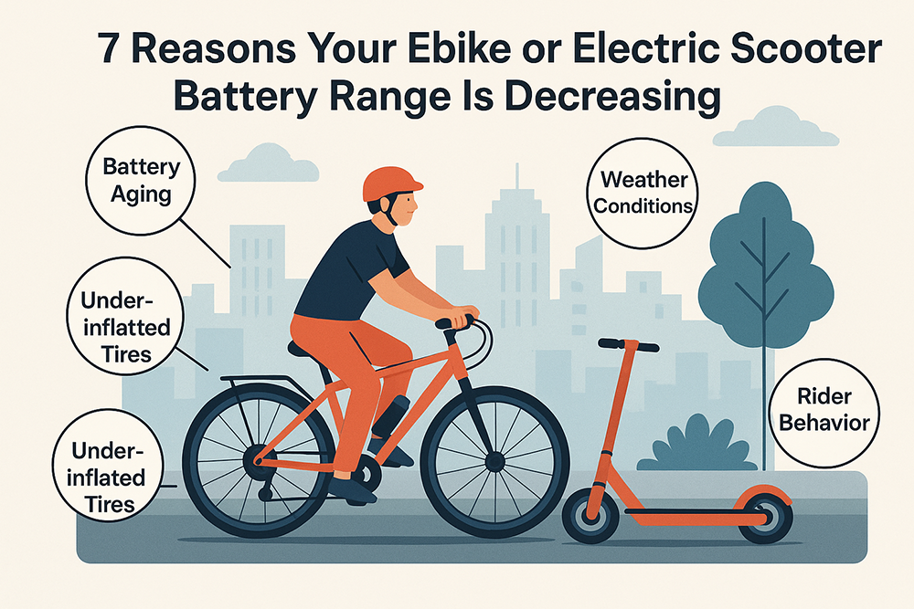Why Ebike and Electric Scooter Battery Range Decreases