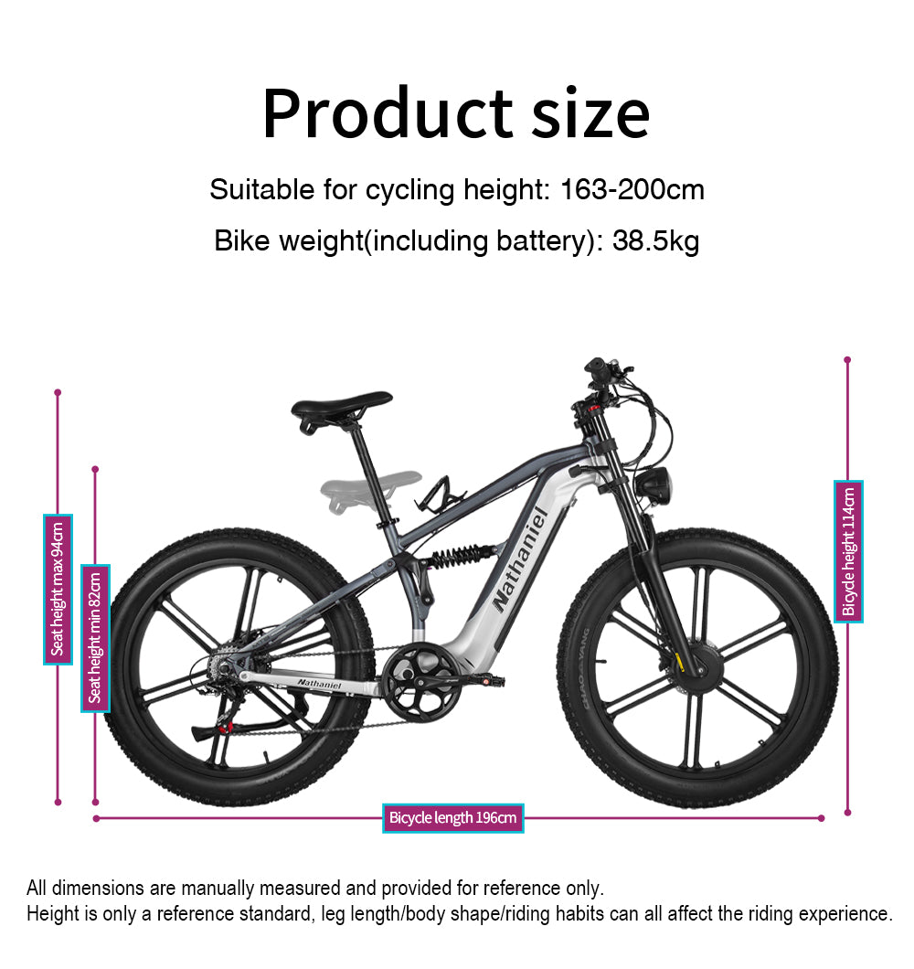 Nathaniel SYR09 2000W E-Bike mit Doppelmotor und Fatbike-Reifen – Tabvelo