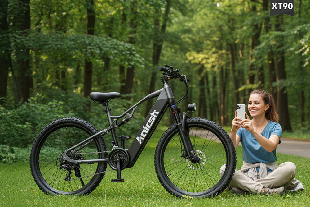 Aairsk Electric bike riders on a city path