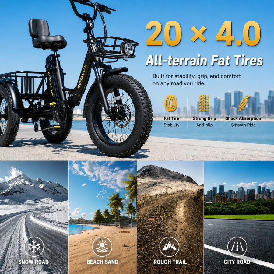 20×4.0 Fat Tires with Large Cargo Capacity