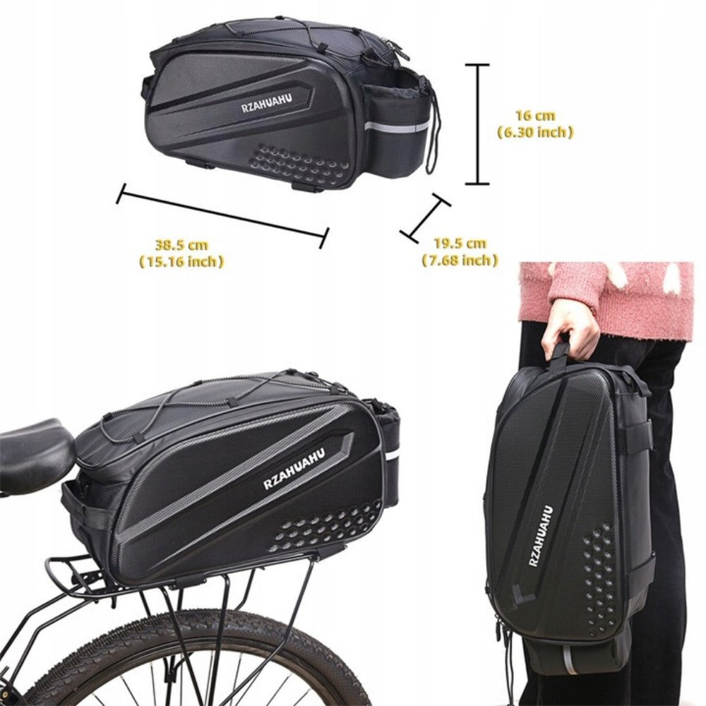 Woman carrying a bike bag