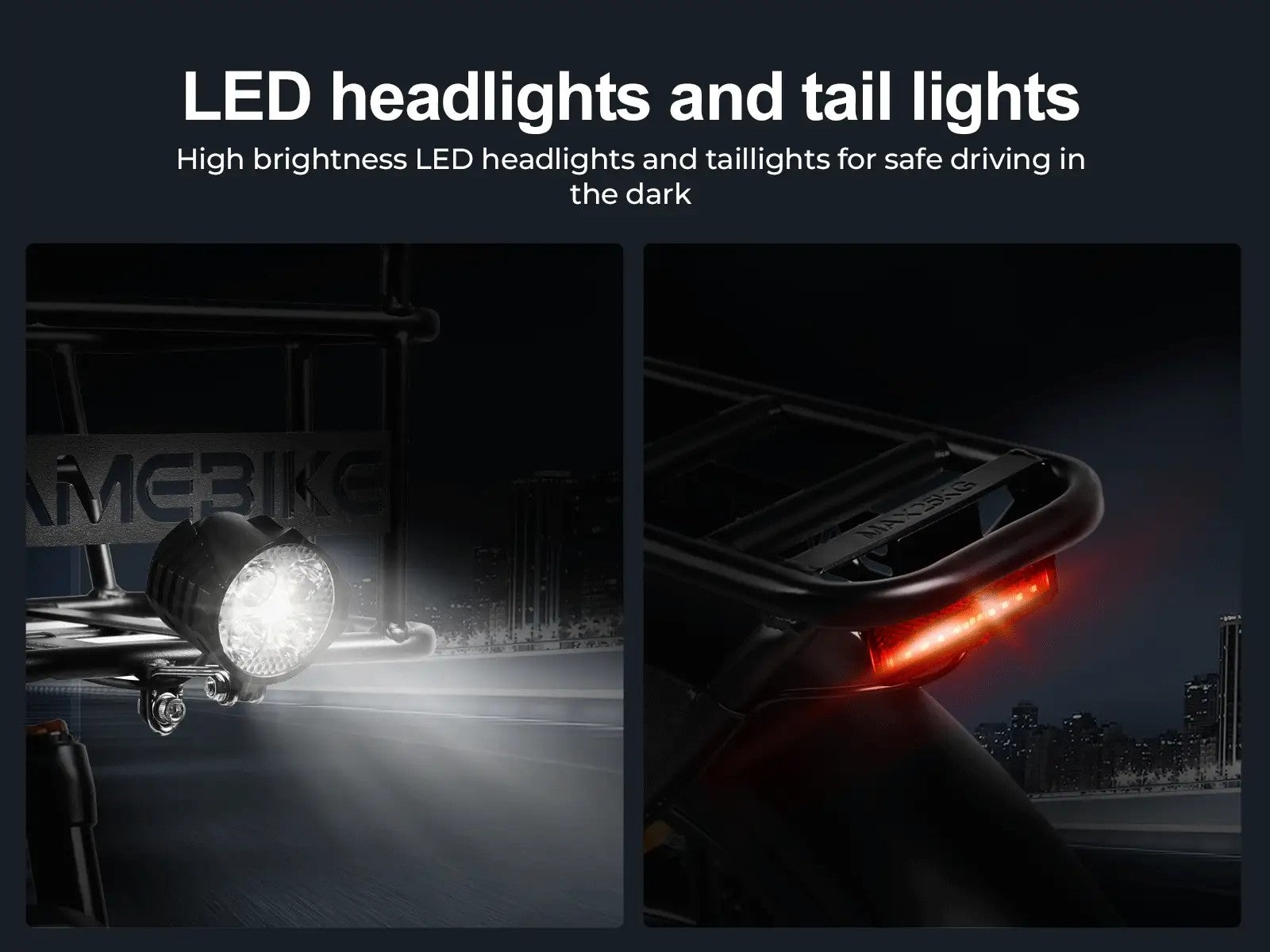 Samebike Fat Tire Electric bike Samebike C05 Pro safety light