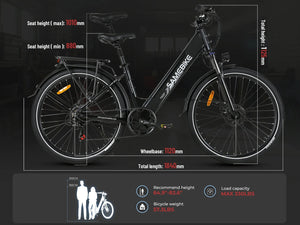 Samebike RS-A01 Pro T City Electric Bike Size