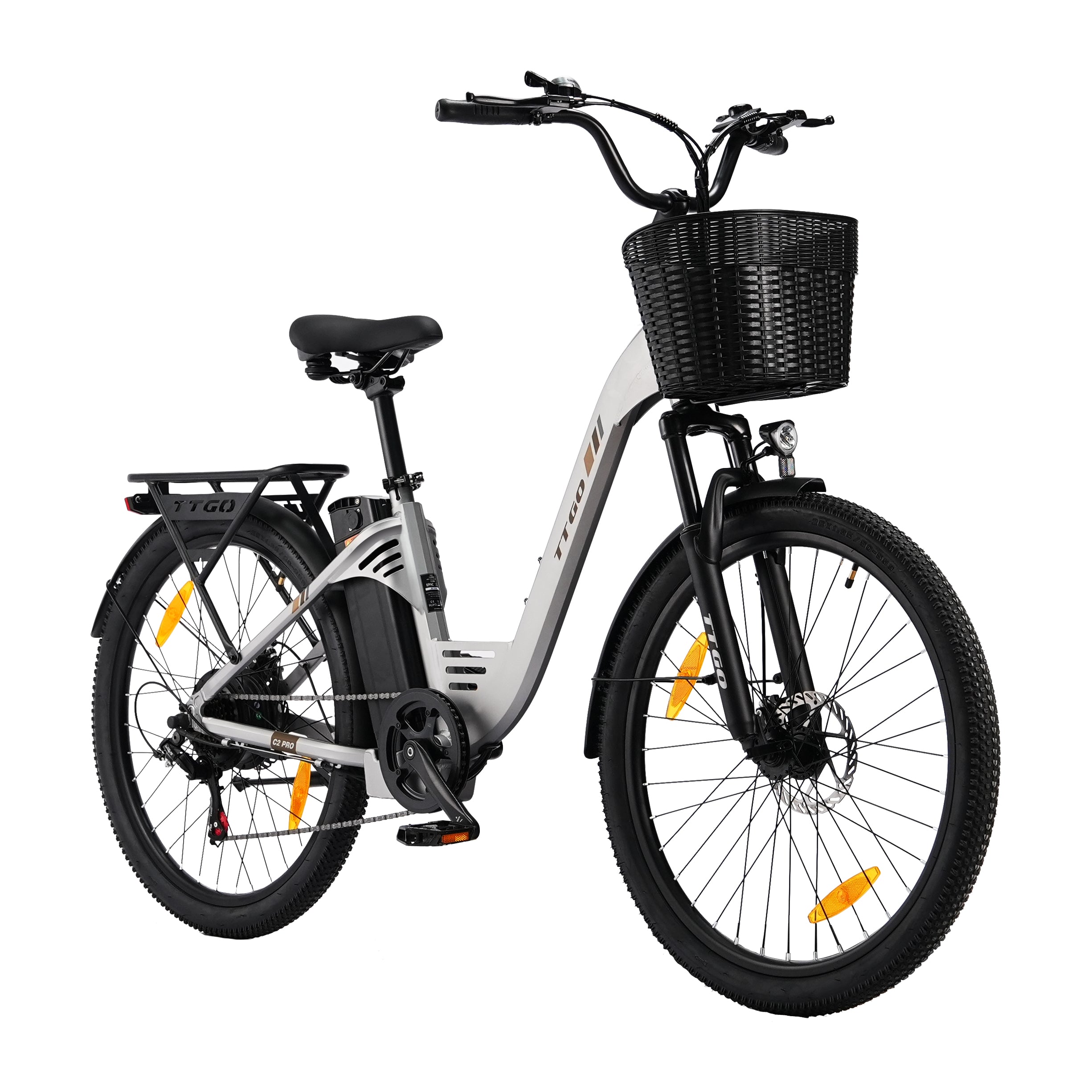 TTGO C2 Pro 26" Electric City Bike 36V 18Ah Shimano 7-Speed Up to 120KM Range
