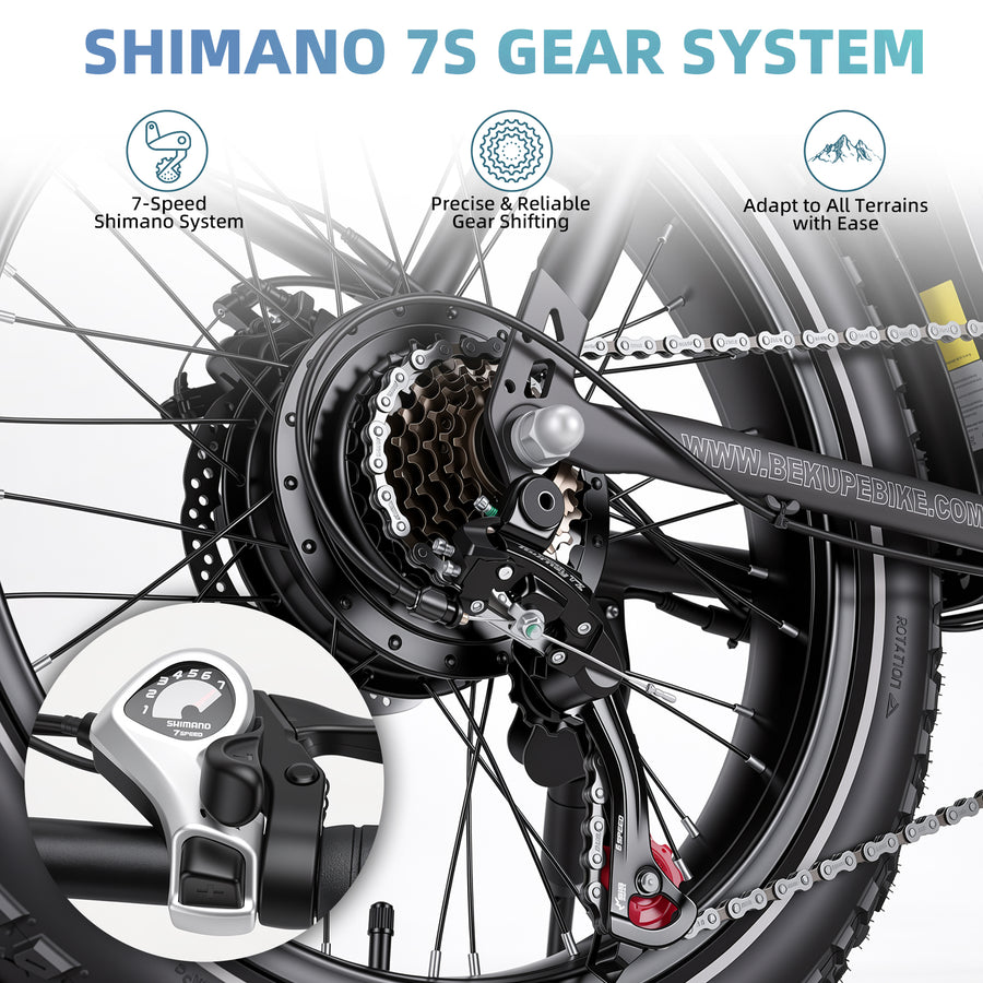 Versatile Shimano Seven-Speed Gearing