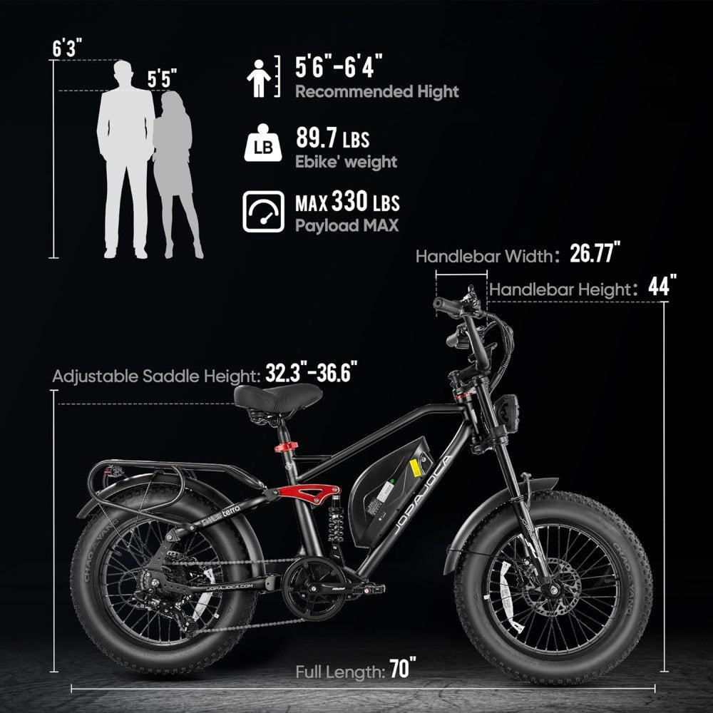 europa tres terra electric bicycle Eahora Terra 1500W Electric Bike 20" Fat Full Suspension 45 Miles, Blue