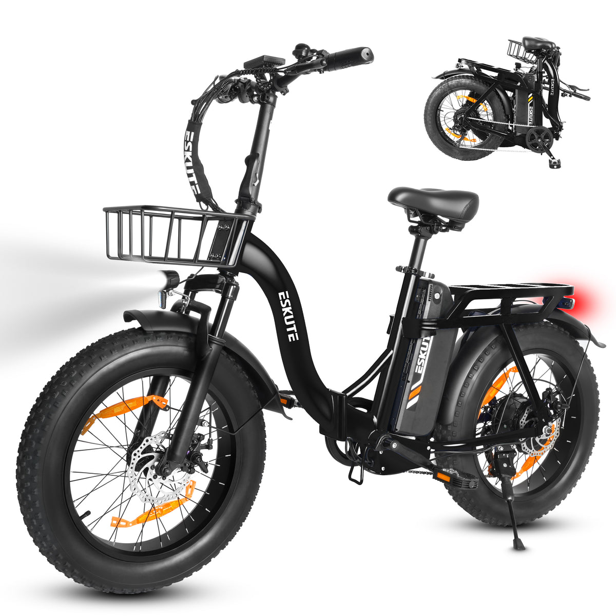 ESKUTE D202 20" Folding Fat Tire Electric Bike 250W 48V 20.8Ah