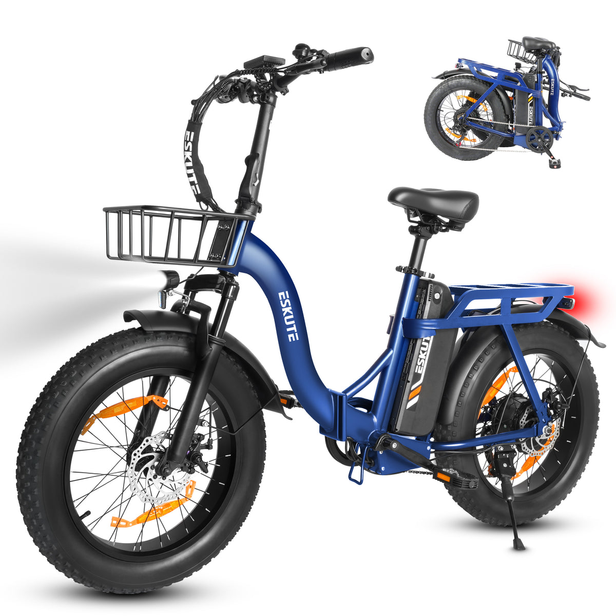 ESKUTE D202 20" Folding Fat Tire Electric Bike 250W 48V 20.8Ah