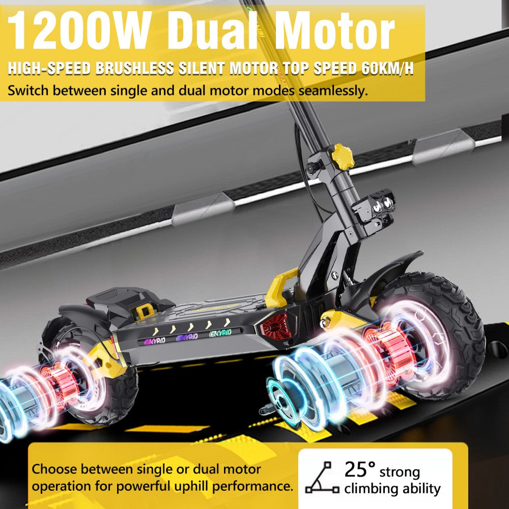 iENYRID ES60 Dual Motor Electric Scooter 2400W60V23Ah – Tabvelo