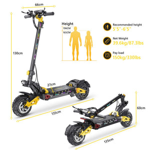 iE ES60 electric scooter with removable battery size