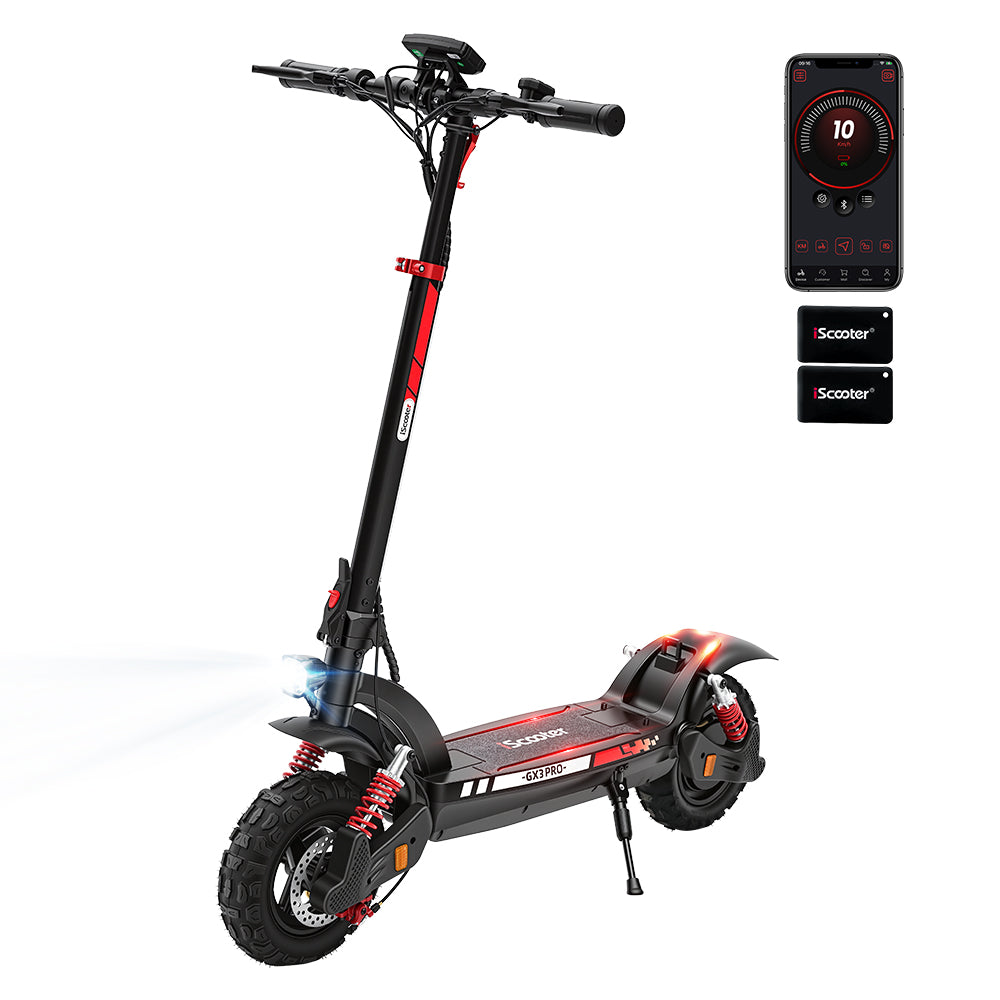 iScooter GX3Pro Electric Scooter 1200W 50KM/H 60KM Range 11" Tires Dual Disc Brakes