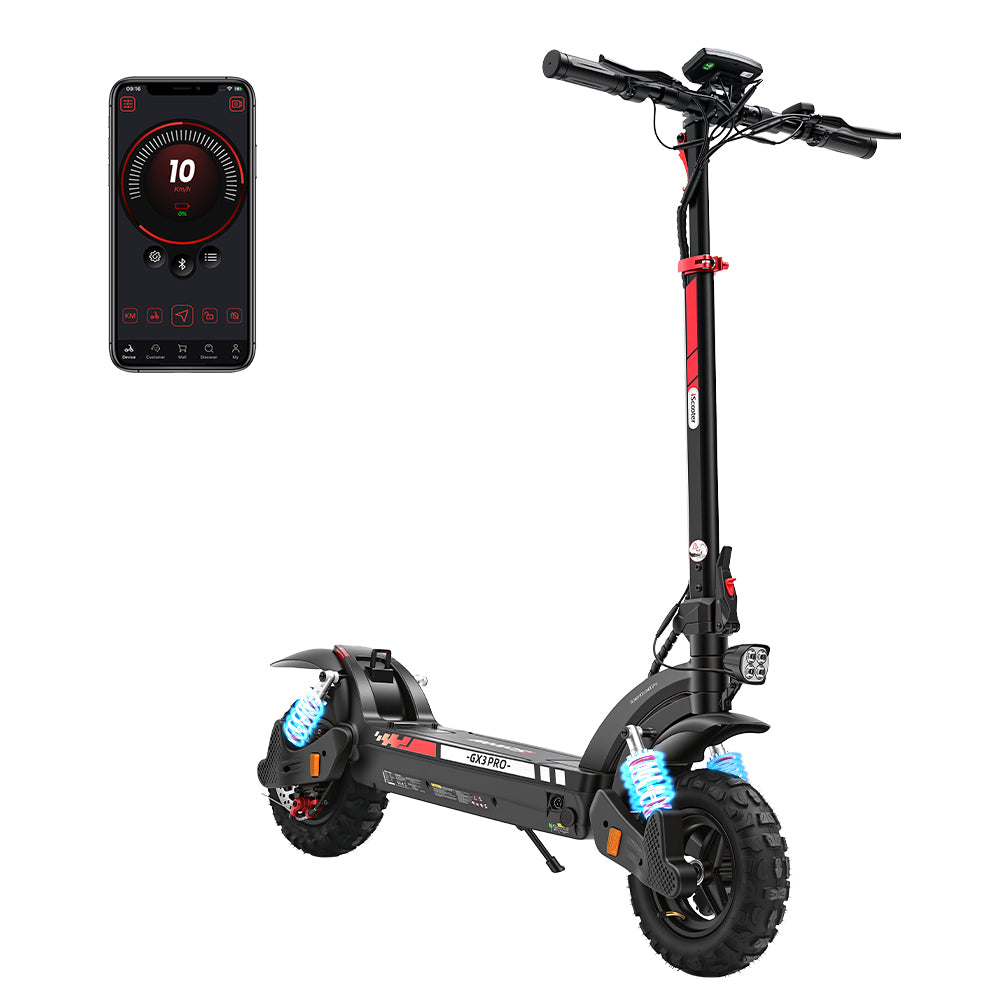 iScooter GX3Pro Electric Scooter 1200W 50KM/H 60KM Range 11" Tires Dual Disc Brakes