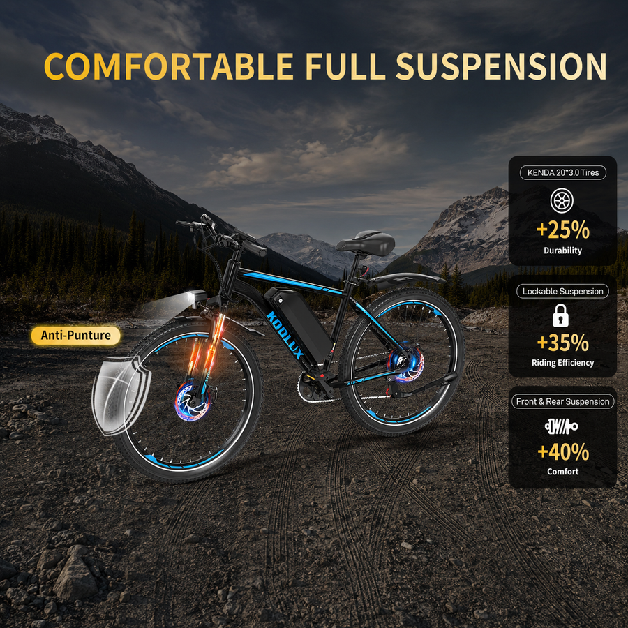 Comfortable Suspension & 26×3.0 Tires