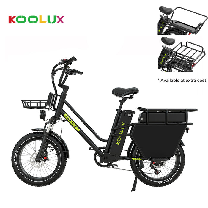 Vélo cargo électrique KOOLUX X8 48V 65Ah, 750W en crête, pneus larges 20", autonomie jusqu'à 220KM