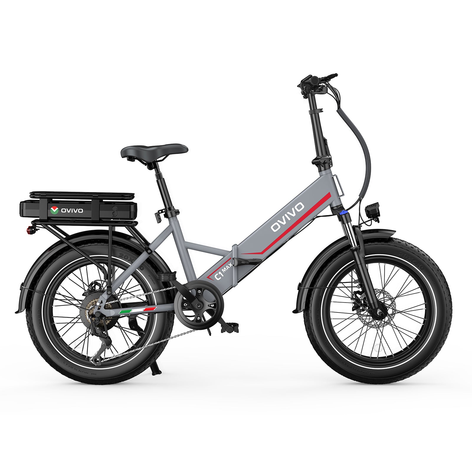 OVIVO C1 MAX Dual Battery Folding Electric Bike 250W 48V 23.4Ah