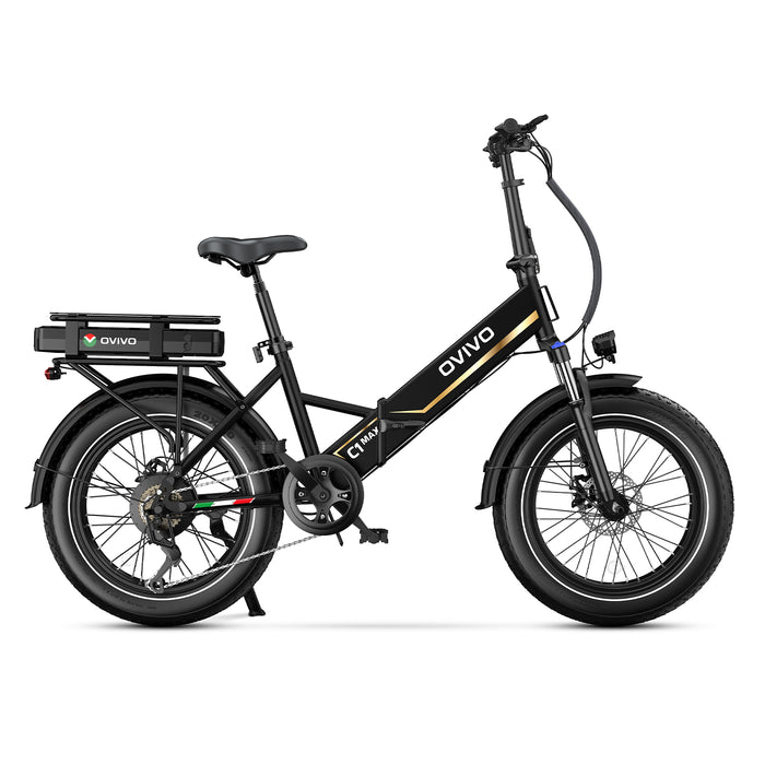 OVIVO C1 MAX Dual Battery Folding Electric Bike 250W 48V 23.4Ah