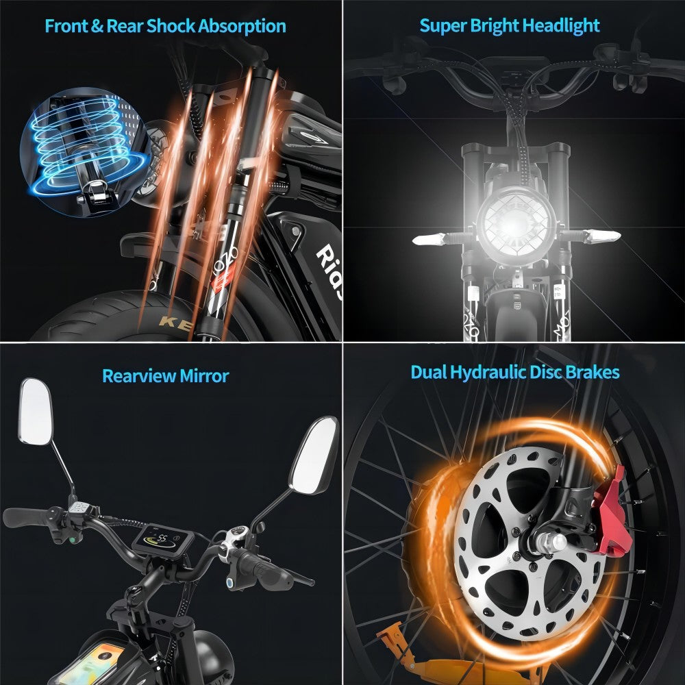 Q20 Pro Ridstar Q20 Pro Electric Bike 52V2000W40AH 20 Inch Tire β Tabvelo