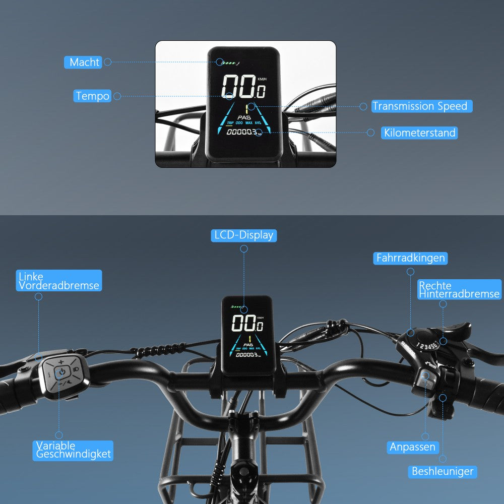 the Display of the kaisda k201 electric bikes