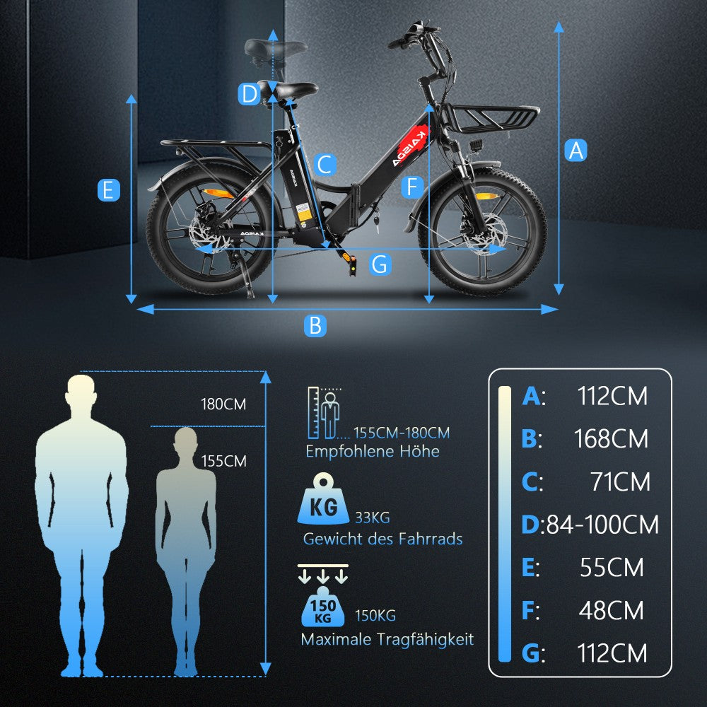 the size of the kaisda k201 electric bike