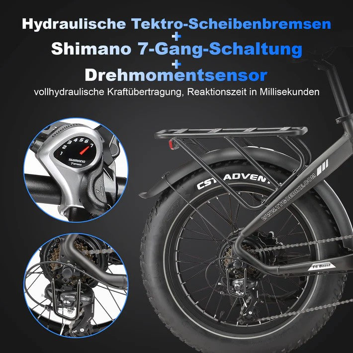 Tektro Hydraulic Brakes, Shimano 7-Speed & Torque Sensor